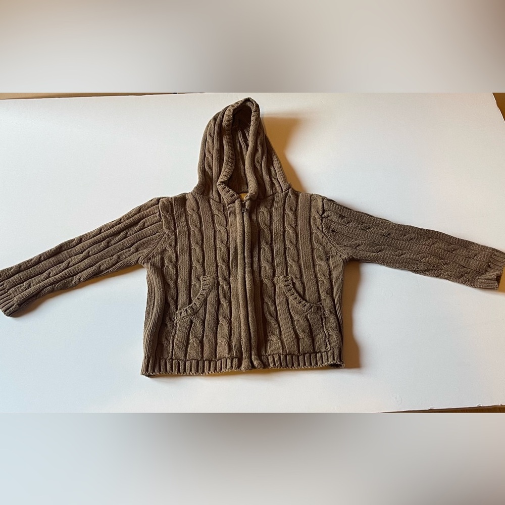 Elegant Baby Sweater Beige Full Zip 18 Months